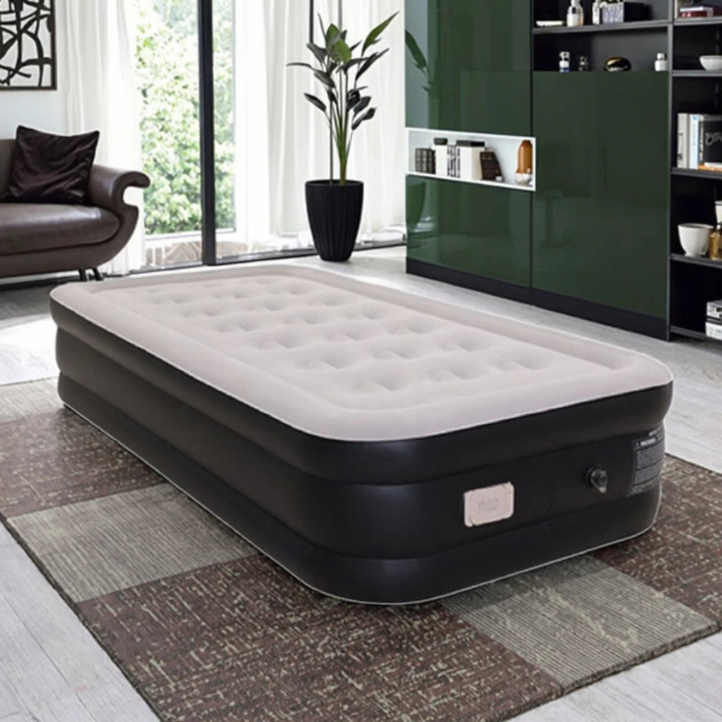 Foldable Modern Outdoor Indoor Portable PVC Flocking Air Bed Mattress with Built-in Pump
