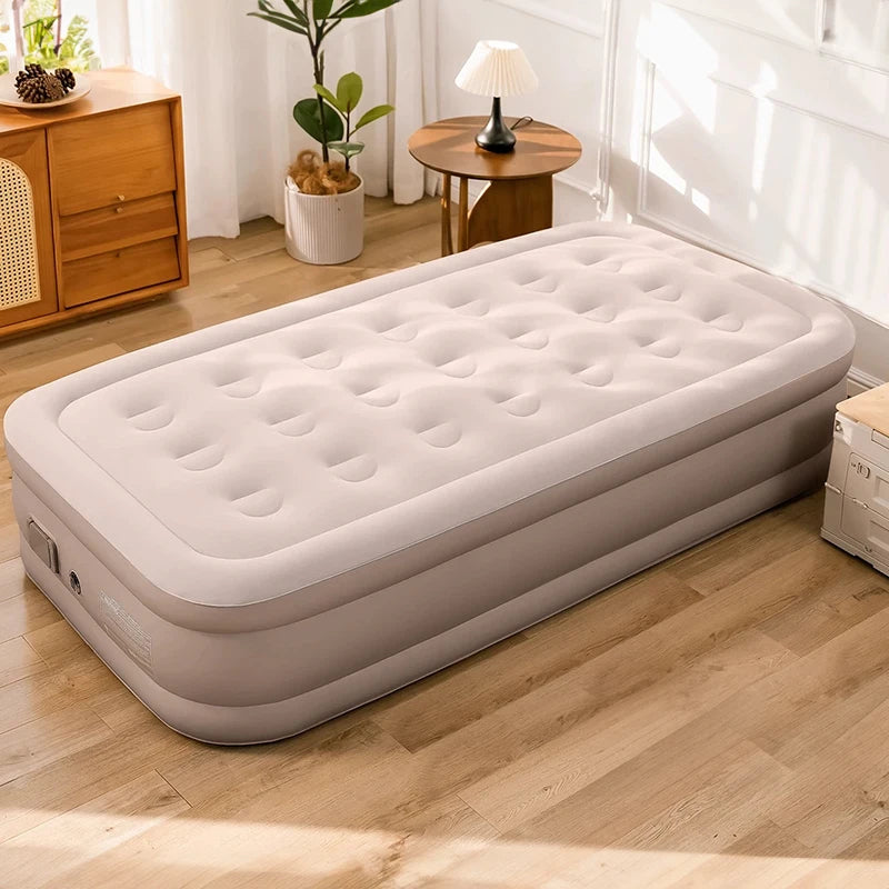 Foldable Modern Outdoor Indoor Portable PVC Flocking Air Bed Mattress with Built-in Pump