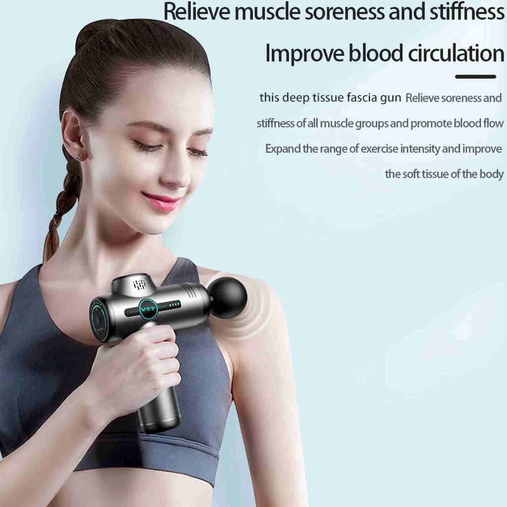 Mini Body Massage Gun with 4 Interchangeable Heads