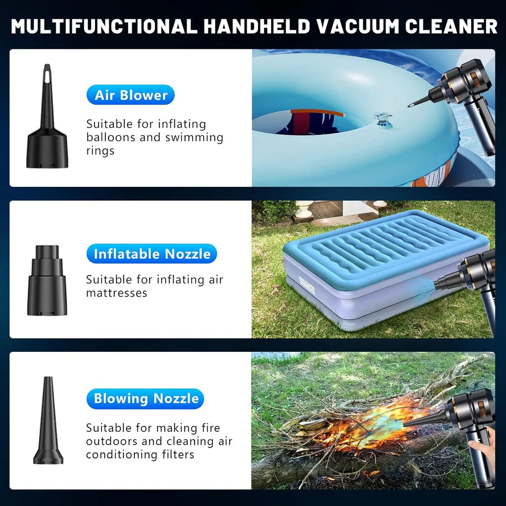3 in 1 Cordless Battery Powered High Power Suction Car Vacuum Cleaner