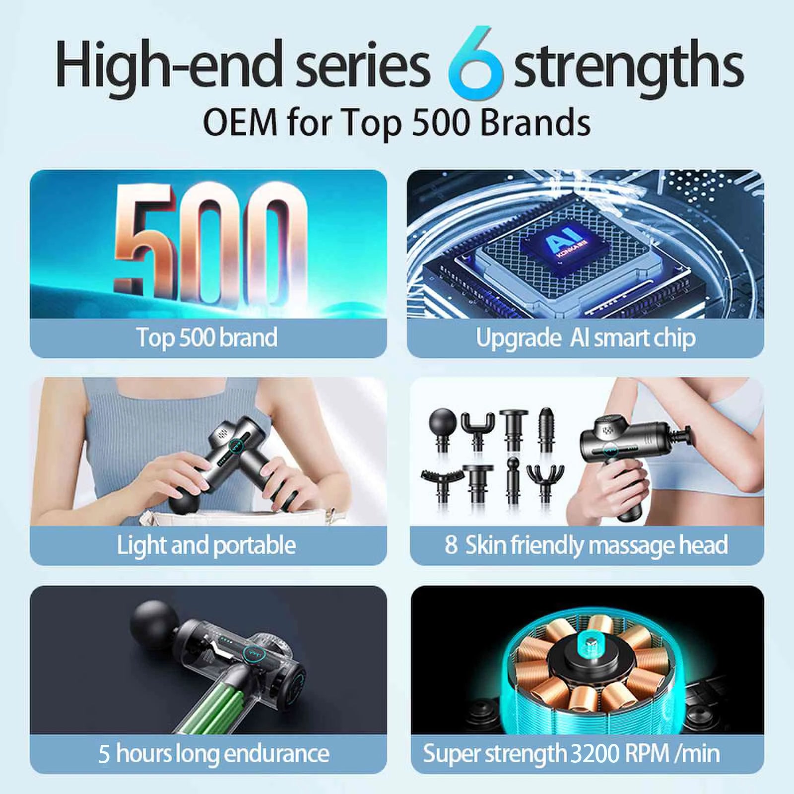 Mini Body Massage Gun with 4 Interchangeable Heads