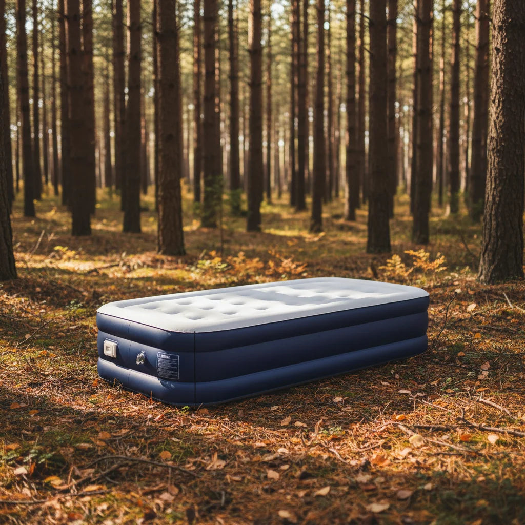 Foldable Modern Outdoor Indoor Portable PVC Flocking Air Bed Mattress with Built-in Pump