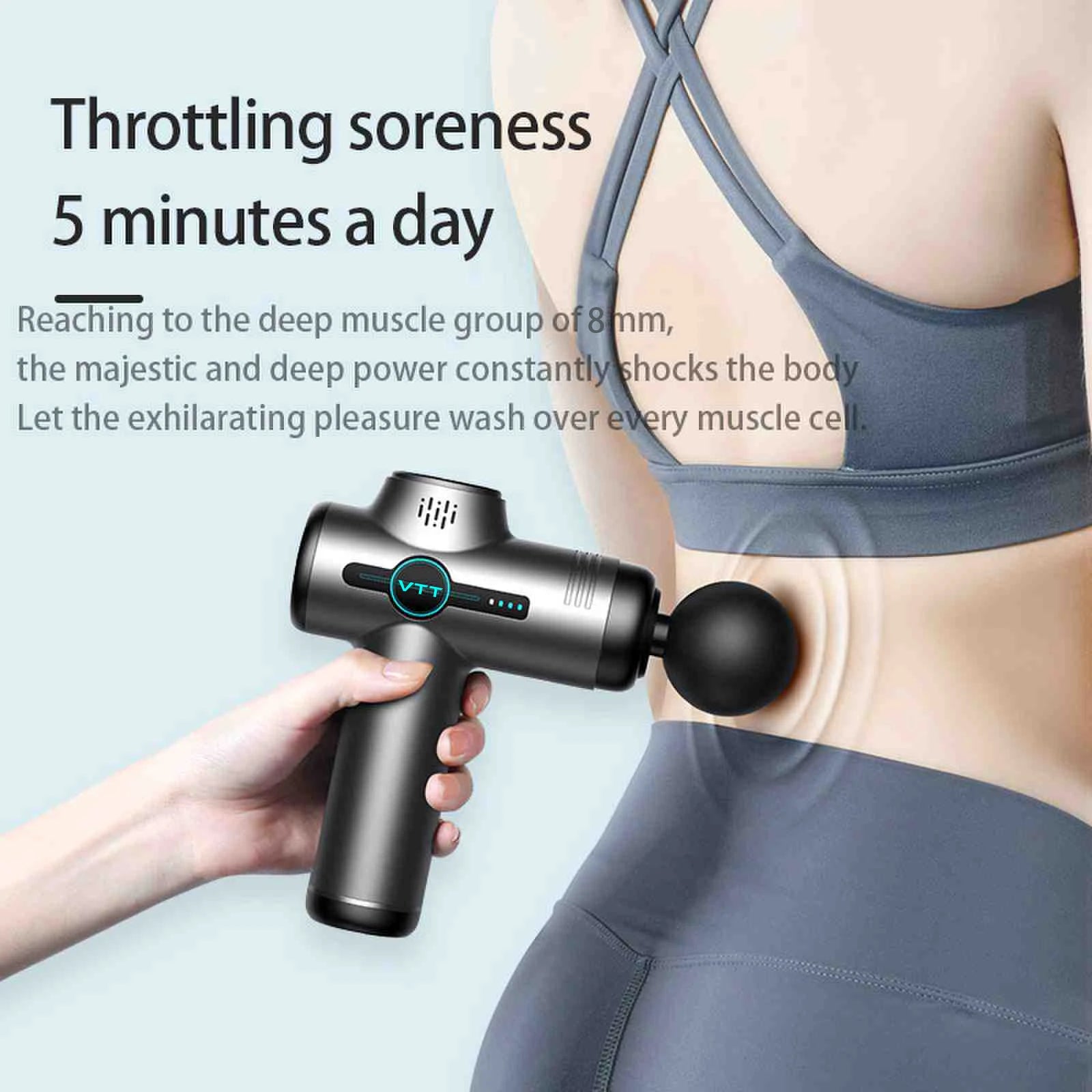 Mini Body Massage Gun with 4 Interchangeable Heads