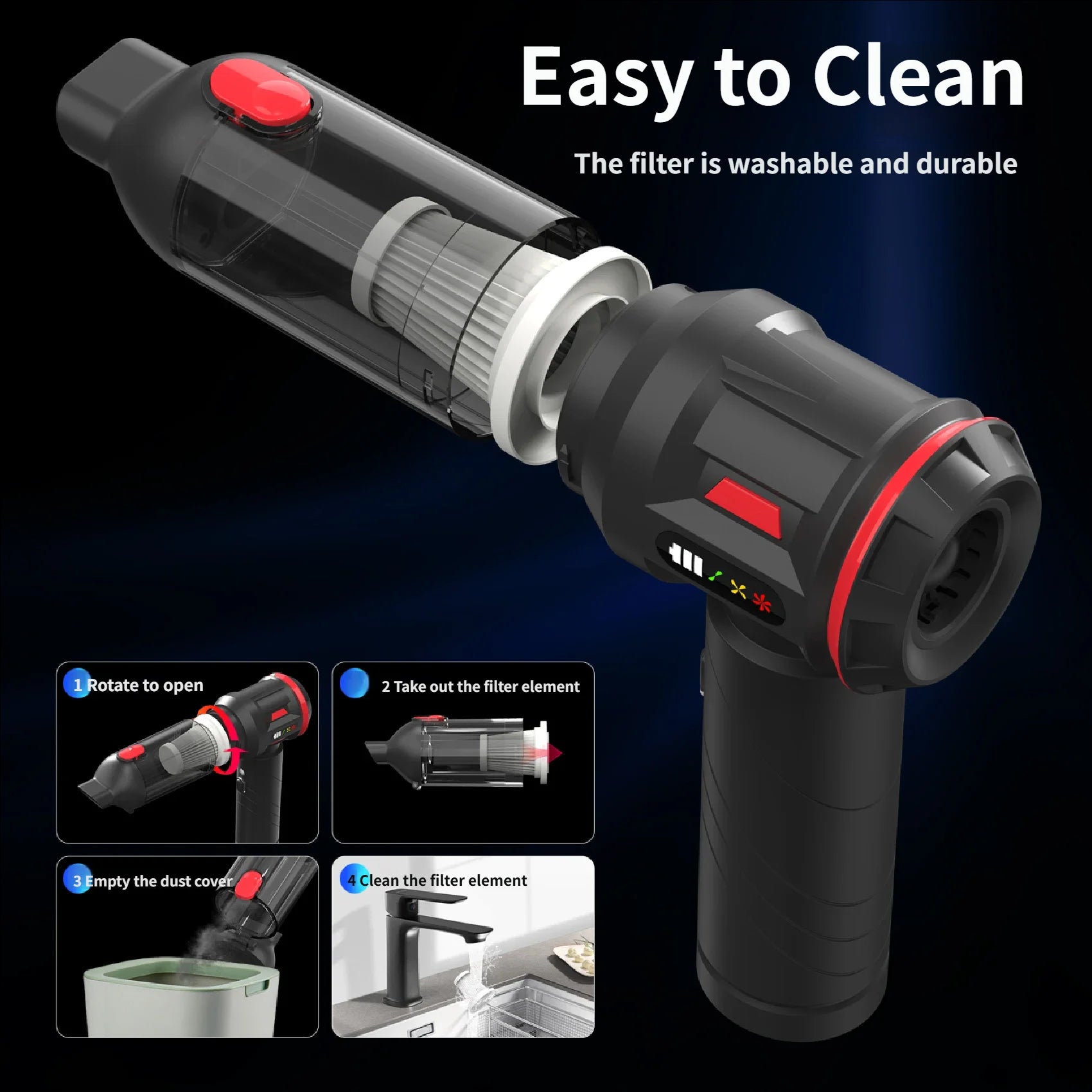 Powerful Mini Wireless Handheld Car Vacuum Cleaner