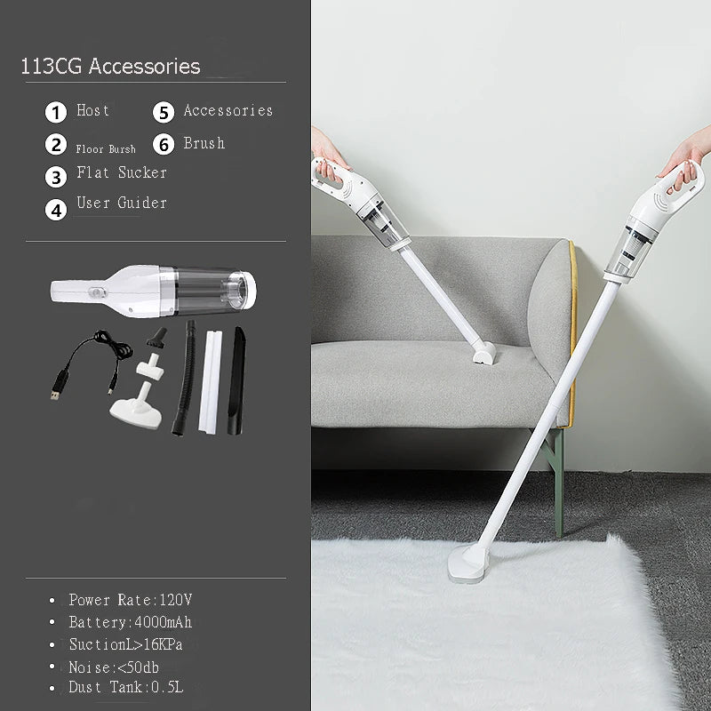 3 in 1 Car Wireless Vacuum Cleaner For Home Car Dual Use