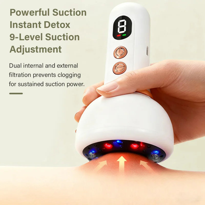 Portable USB Rechargeable Gua Sha Cupping Massager Smart Suction Heating Therapy Home Slimming Personal Care Appliance