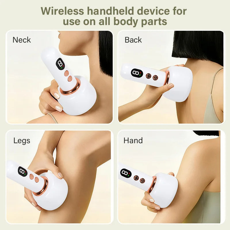 Portable USB Rechargeable Gua Sha Cupping Massager Smart Suction Heating Therapy Home Slimming Personal Care Appliance